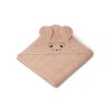 Licht bruinroze XL badcape met muizensnoetje en oortjes - Augusta hooded towel mouse pale tuscany 